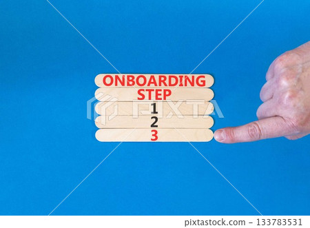 Time to step 3 onboarding symbol. Concept words Onboarding step 3 on beautiful wooden block. Businessman's hand. Beautiful blue background. Business success step 3 onboarding concept. Copy space. Time to step 3 onboarding symbol. Concept words Onboarding step 3 on beautiful wooden block. Businessman's hand. Beautiful blue background. Business success step 3 onboarding concept. Copy space. 133783531