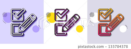 Checkbox line icon. Halftone dotted pattern. Gradient icon with grain shadow. Survey choice sign. Business review symbol. Line checkbox icon. Various designs. Vector Checkbox line icon. Halftone dotted pattern. Gradient icon with grain shadow. Survey choice sign. Business review symbol. Line checkbox icon. Various designs. Vector 133784378