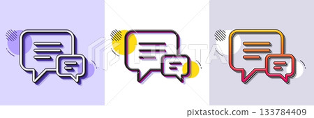 Chat line icon. Halftone dotted pattern. Gradient icon with grain shadow. Speech bubble sign. Communication or Comment symbol. Line comment icon. Various designs. Vector Chat line icon. Halftone dotted pattern. Gradient icon with grain shadow. Speech bubble sign. Communication or Comment symbol. Line comment icon. Various designs. Vector 133784409