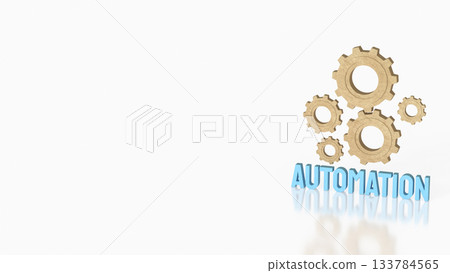 Innovative Automation Process Gear System 3d rendering. Innovative Automation Process Gear System 3d rendering. 133784565