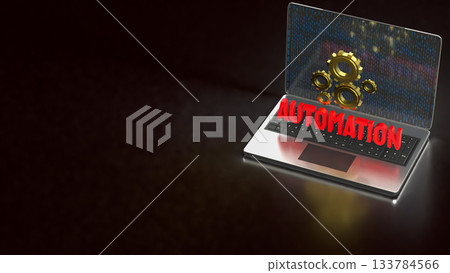 Digital Automation Technology Gear Interface 3d rendering. Digital Automation Technology Gear Interface 3d rendering. 133784566
