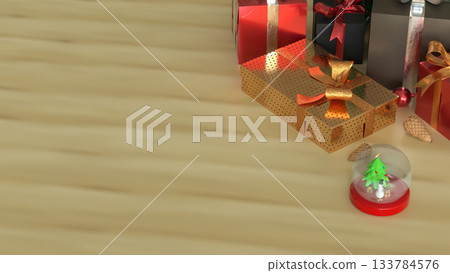 Christmas Snow Globe with Snowman and Tree 3d render Christmas Snow Globe with Snowman and Tree 3d render 133784576