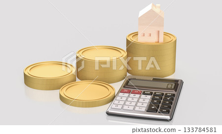 The Home Loan and Savings for Real Estate Investment 3d Rendering. 133784581