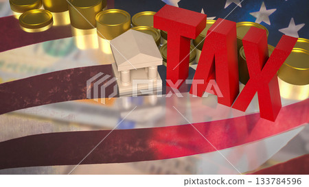 American Taxation System Government Finance Concept 3d rendering. 133784596