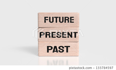 Past Present Future Timeline Concept Blocks 3d rendering. Past Present Future Timeline Concept Blocks 3d rendering. 133784597