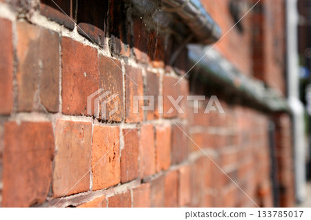 brick wall of a brick building 133785017