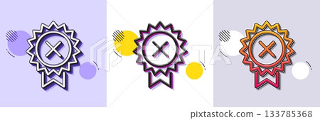 Reject medal line icon. Halftone dotted pattern. Gradient icon with grain shadow. Decline award sign. Line reject medal icon. Various designs. Vector Reject medal line icon. Halftone dotted pattern. Gradient icon with grain shadow. Decline award sign. Line reject medal icon. Various designs. Vector 133785368