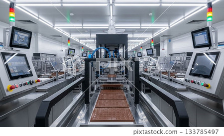 AI-driven automated chocolate precision molding line 133785497