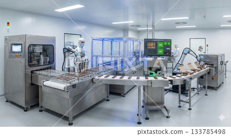 人工智慧驅動的自動化巧克力精密成型生產線 133785498