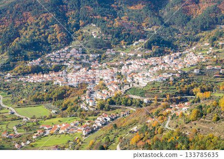 Manteigas Town in Autumn. Serra da Estrela, Portugal 133785635