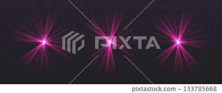 Party laser beams, pink disco show spotlights, concert stage lights. Glowing show lasers. Magic rays for a dance party. Party laser beams, pink disco show spotlights, concert stage lights. Glowing show lasers. Magic rays for a dance party. 133785668