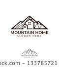 Nature concept mountain home or villa logo design template 133785721