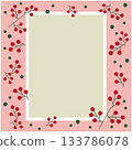 A simple frame background scattered with cute red berries 133786078