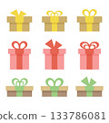 Simple and colorful gift box icon set 133786081