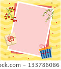Cute gift box decoration frame 133786086