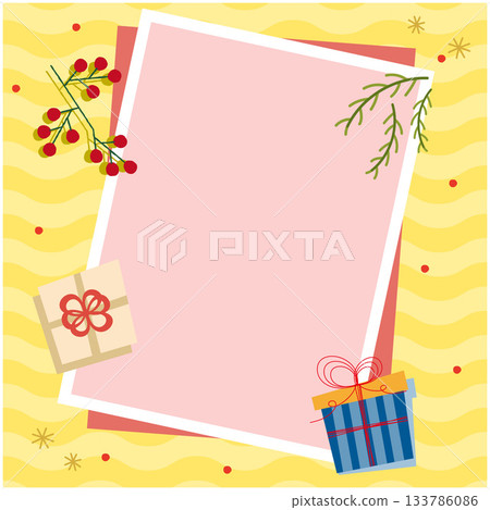 可愛的禮盒裝飾框 133786086