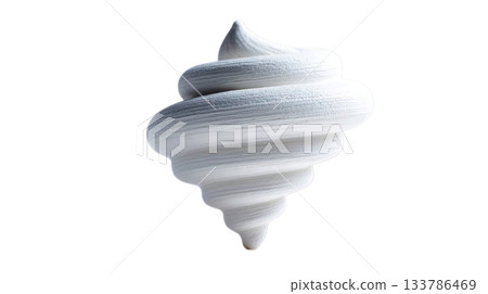 3D illustration of a white whirlwind-like swirl on a transparent background (png) 133786469