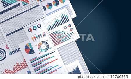 Printed documents with business data 133786785