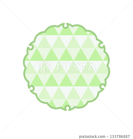 Japanese style frame pattern, green, snowflake, white background, vector png 133786887