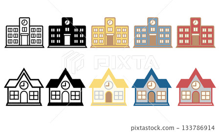學校建築 1、2 插圖圖像集 133786914