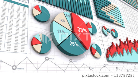 3D business charts and graphs 133787285