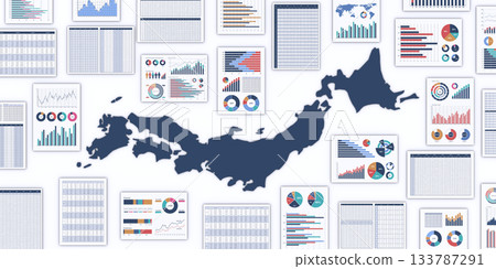 Business Data and Map of Japan Business Data and Map of Japan 133787291