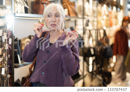 pensioner chooses stylish jewelry pensioner chooses stylish jewelry 133787437