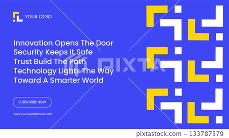 Digital Banking Security Flat Cartoon Thumbnail Templates Background Illustration 133787579