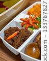 Close-Up of Indonesian Beef Rendang in Meal Box 133787827