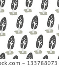 Seamless pattern scandinavian style abstraction WB flowers. Hand drawn design elements for fabric, print, cover, banner, wrapping, wallpaper. 133788073