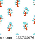 Seamless pattern scandinavian style abstraction WB flowers. Hand drawn design elements for fabric, print, cover, banner, wrapping, wallpaper. 133788076
