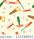 Tools seamless pattern in vector. Flat style illustration. pattern for fabric, baby clothes, background, textile, wrapping paper and other decoration. 133788093