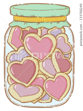 Heart cookies in glass jar Heart cookies in glass jar 133788240