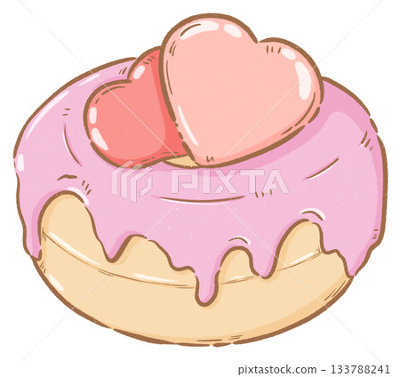 Heart donut cake Heart donut cake 133788241