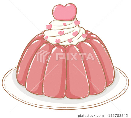 Heart jelly with cream Heart jelly with cream 133788245