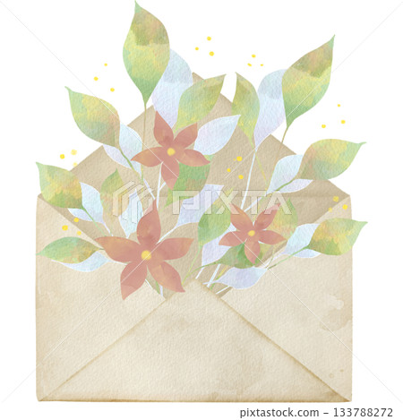 Light watercolor botanical letter illustration Light watercolor botanical letter illustration 133788272