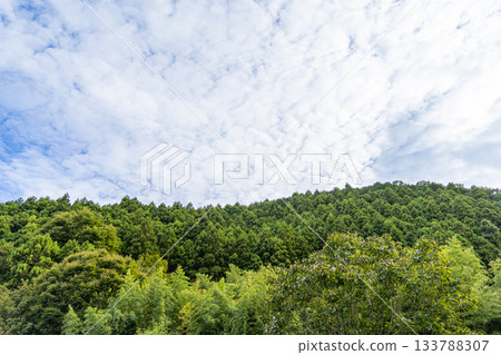 Refreshing blue sky and fresh green mountains Refreshing blue sky and fresh green mountains 133788307