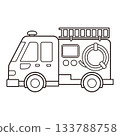 Fire engine (line drawing) 133788758