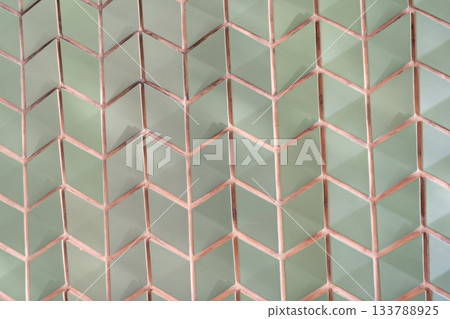 Tile shape background. Geometric shape. Tile wall design. Ceramic tile geometrical background. Geometrical backdrop. Geometric pattern background. Geometric architecture. Repeating design Tile shape background. Geometric shape. Tile wall design. Ceramic tile geometrical background. Geometrical backdrop. Geometric pattern background. Geometric architecture. Repeating design 133788925