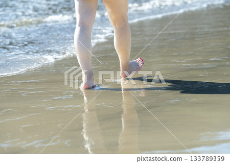 Woman walking on the beach, walking, sunset, summer day, new days, beach, island, travel, trip Woman walking on the beach, walking, sunset, summer day, new days, beach, island, travel, trip 133789359
