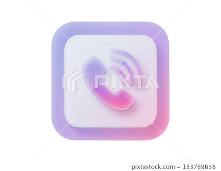 3D 粉彩漸層電話圖示（通話/通訊） 133789638