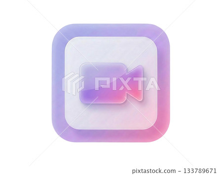 3D 粉彩漸層視訊攝影機圖示（紫色/粉紅色） 133789671