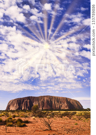 Spectacular views of Uluru, a World Heritage Site in Australia Spectacular views of Uluru, a World Heritage Site in Australia 133789886