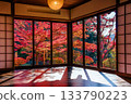 The bright red autumn leaves of Bunchizuri Kannon Temple shine in the backlight (Fukushima City, Fukushima Prefecture, mid-November afternoon) The bright red autumn leaves of Bunchizuri Kannon Temple shine in the backlight (Fukushima City, Fukushima Prefecture, mid-November afternoon) 133790223
