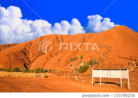 Spectacular views of Uluru, a World Heritage Site in Australia 133790258