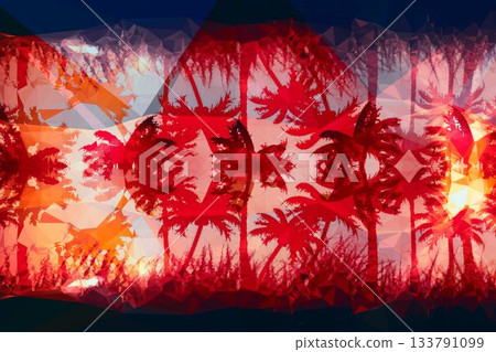 Digital composite image of palm trees Digital composite image of palm trees 133791099