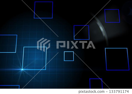 Black background with blue squares Black background with blue squares 133791174