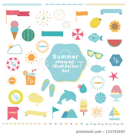 夏天的插圖素材集 133791693