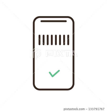 智慧型手機使用條碼完成無現金支付的示意圖 智慧型手機使用條碼完成無現金支付的示意圖 133791767