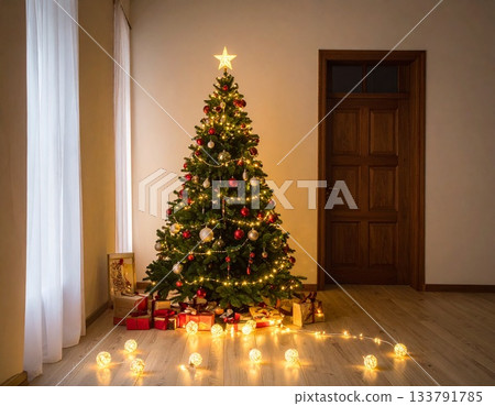 Christmas tree in the living room 133791785